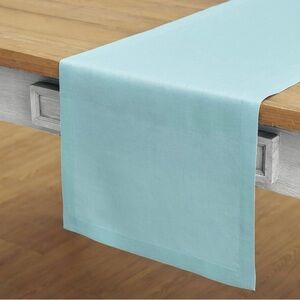 🪺Solino Home Aqua Blue 90” Linen Table Runner